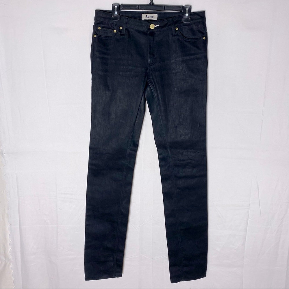 Acne Black Mid Rise Skinny Jeans 32/34 Minimalist Contemporary